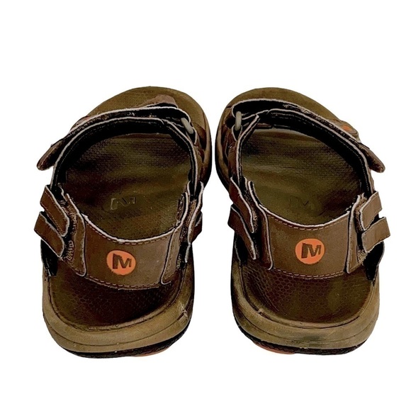 Merrell Men’s Dark Earth/Marmalade Air Cushion Sandals - Picture 8 of 15